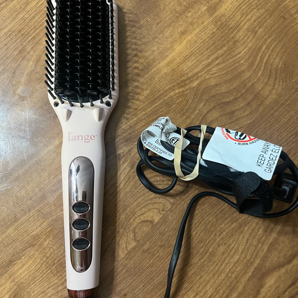 Lange Hair Brush Straightener - Pink and Black